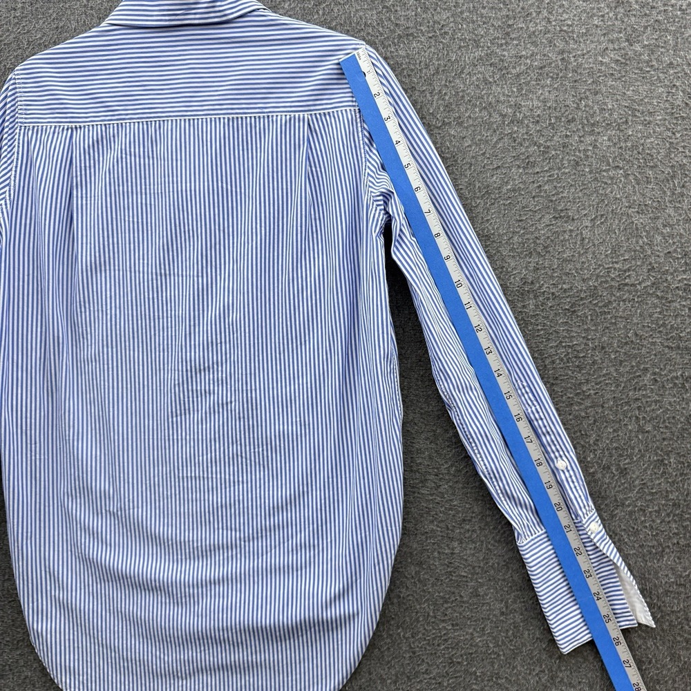 Rag & Bone Shirt Womens XS Blue White Striped‎ Button Up Long Sleeve Flip Cuff - Picture 8 of 10